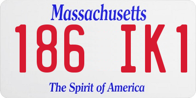 MA license plate 186IK1