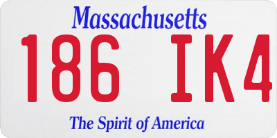 MA license plate 186IK4