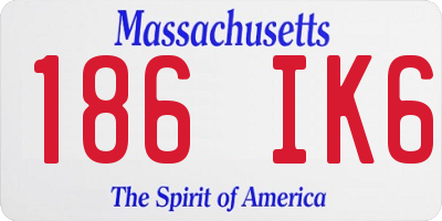 MA license plate 186IK6