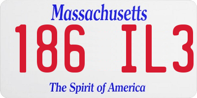 MA license plate 186IL3