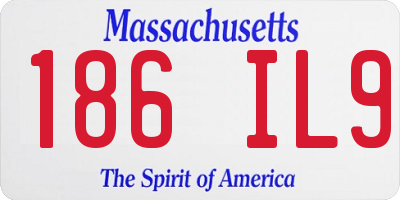 MA license plate 186IL9
