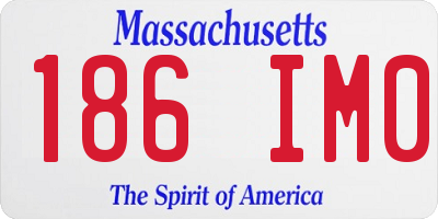 MA license plate 186IM0