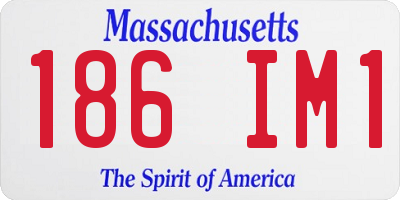 MA license plate 186IM1
