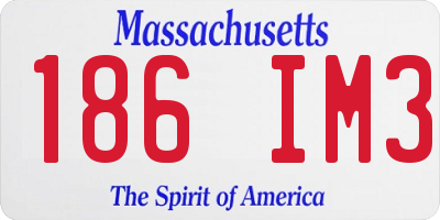 MA license plate 186IM3