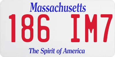 MA license plate 186IM7