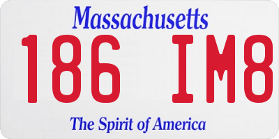 MA license plate 186IM8