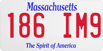 MA license plate 186IM9