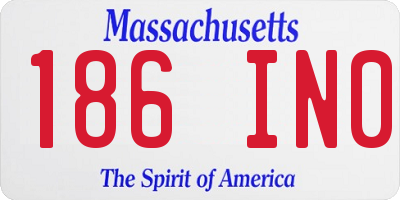 MA license plate 186IN0