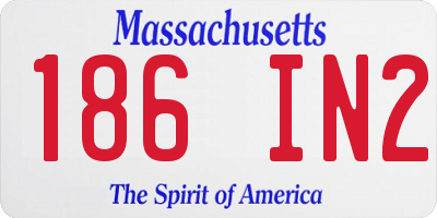 MA license plate 186IN2