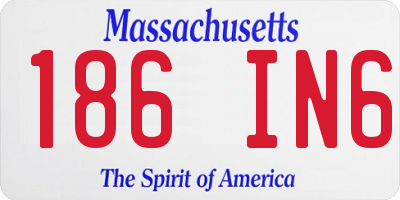 MA license plate 186IN6