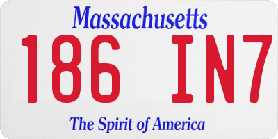 MA license plate 186IN7