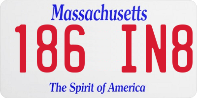 MA license plate 186IN8