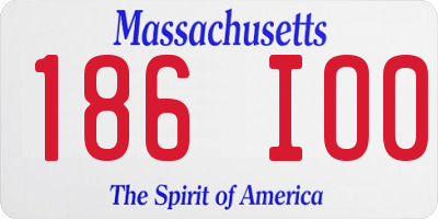 MA license plate 186IO0