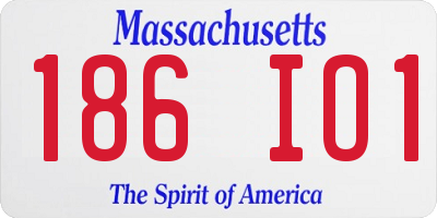 MA license plate 186IO1