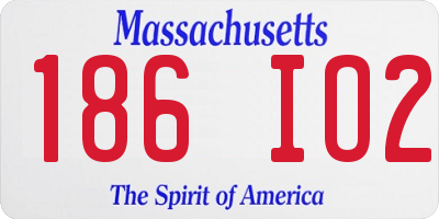 MA license plate 186IO2