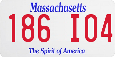 MA license plate 186IO4
