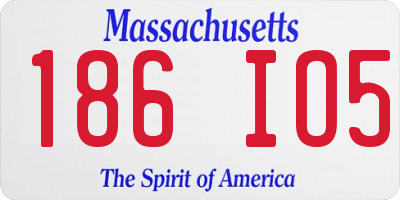 MA license plate 186IO5