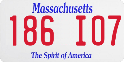 MA license plate 186IO7