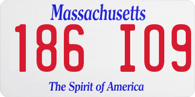 MA license plate 186IO9