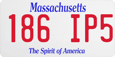 MA license plate 186IP5