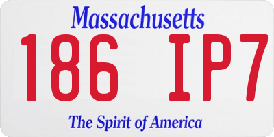 MA license plate 186IP7