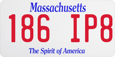MA license plate 186IP8