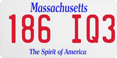 MA license plate 186IQ3