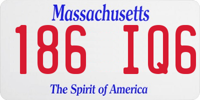 MA license plate 186IQ6