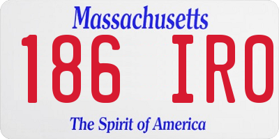 MA license plate 186IR0