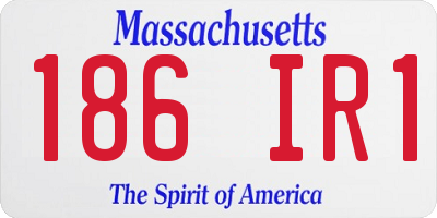 MA license plate 186IR1