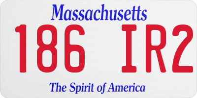 MA license plate 186IR2