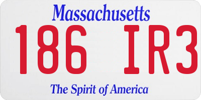MA license plate 186IR3