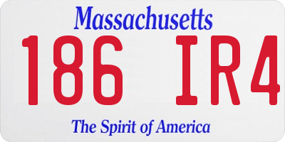 MA license plate 186IR4