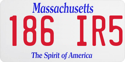 MA license plate 186IR5