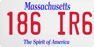 MA license plate 186IR6