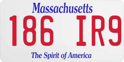 MA license plate 186IR9