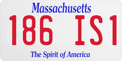 MA license plate 186IS1