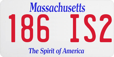 MA license plate 186IS2
