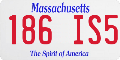 MA license plate 186IS5