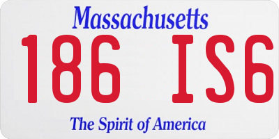 MA license plate 186IS6