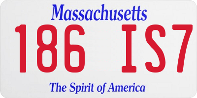 MA license plate 186IS7