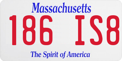 MA license plate 186IS8