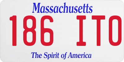 MA license plate 186IT0