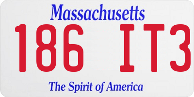 MA license plate 186IT3