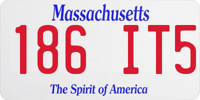 MA license plate 186IT5