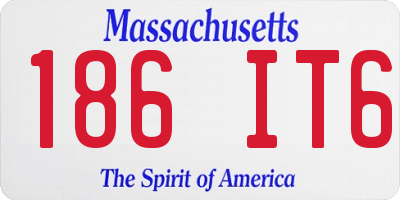 MA license plate 186IT6