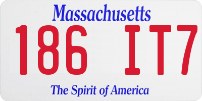 MA license plate 186IT7
