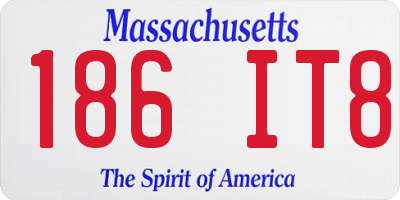 MA license plate 186IT8
