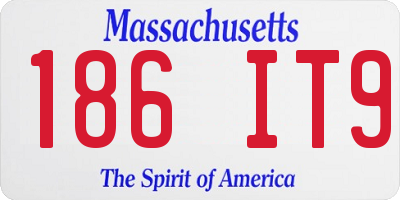 MA license plate 186IT9