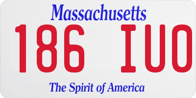MA license plate 186IU0